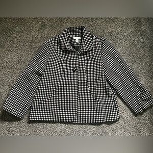 Charter Club Women’s Size 10 Black and White Polkadot  Blazer Jacket